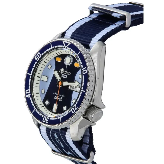 Seiko 5 Sports Honda Super Cub Limited Edition Blue Dial Two Tone NATO Strap Watch For Men - SRPK37K1 - Image 11